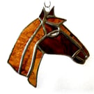 Horse Suncatcher Stained Glass Horsehead Brown 