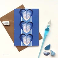 Mussel shell hearts blank greeting card
