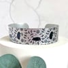 Hedgehog cuff bracelet, wildlife jewellery with hedgehogs, hedgehog gifts. B475