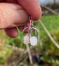 Silver and moonstone small dangle earrings  - Image 6
