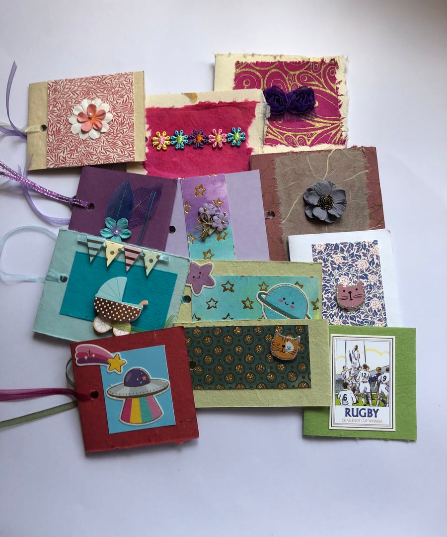 12 original handmade gift tags
