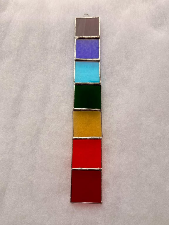 Stained glass mini wishstick chakra (second)