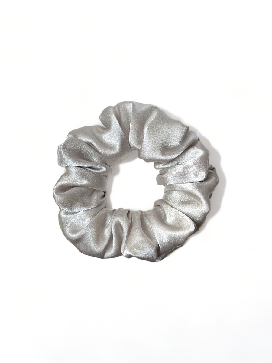 Oyster Satin Scrunchie - Large