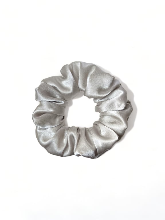 Oyster Satin Scrunchie - Large