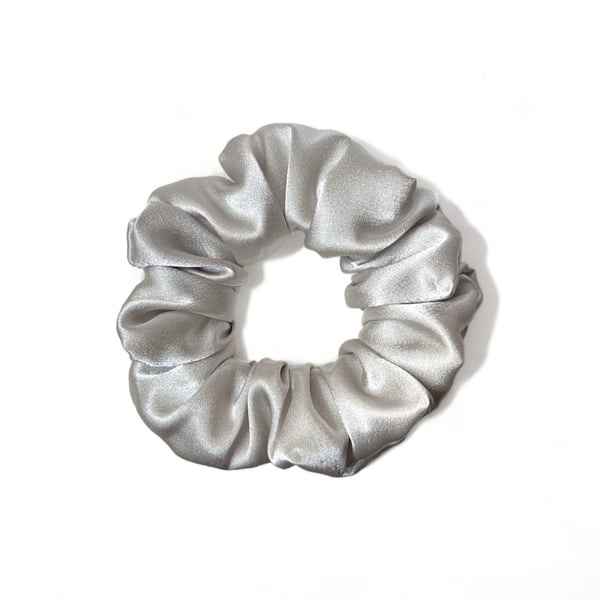 Oyster Satin Scrunchie - Large