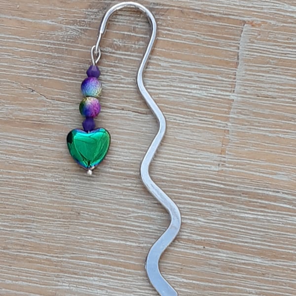 Rainbow heart bookmark