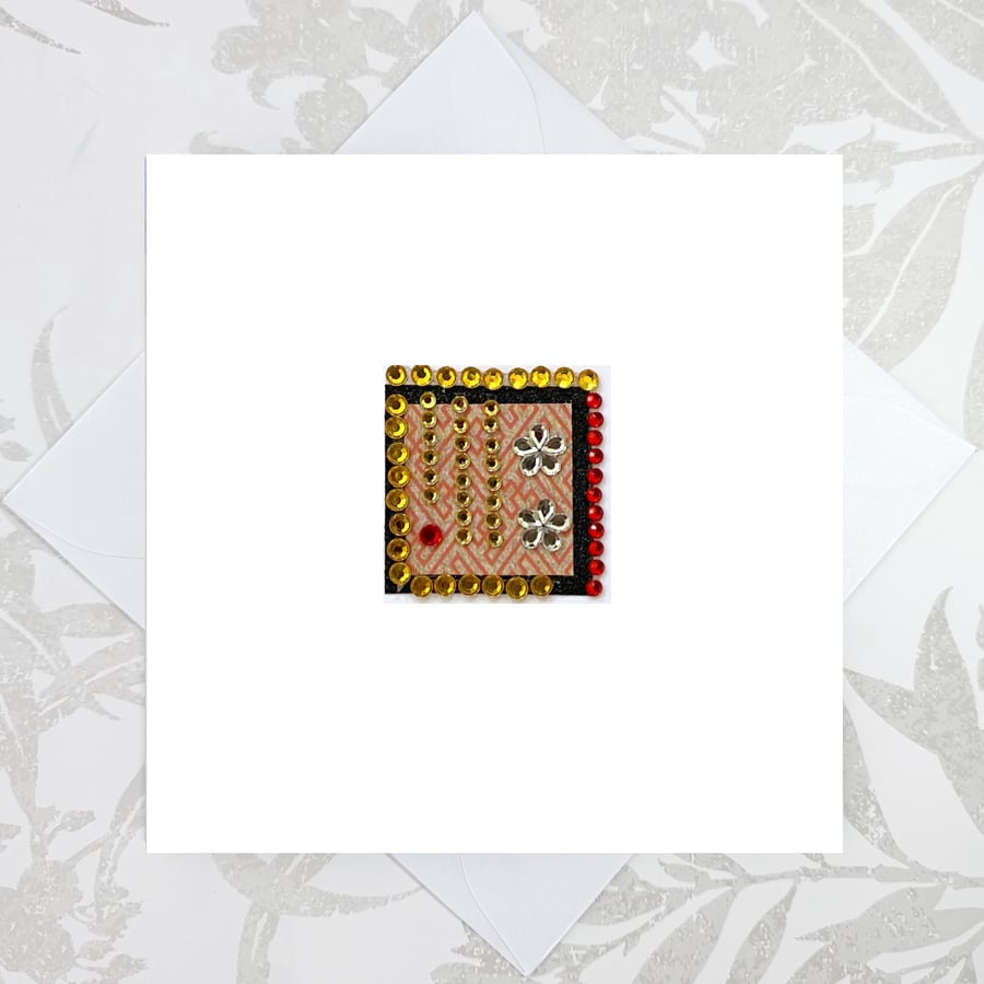 Birthday card - abstract jewel birthday card