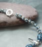  Peruvian bead necklace in a handpainted geometric pattern & silver plate beads - Image 4