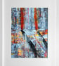 'Red Monoliths' Original A4 Framed Painting - Image 2