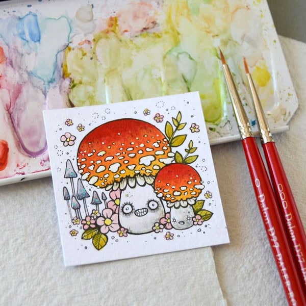 mushroom month - day 3 - original twinchie illustration
