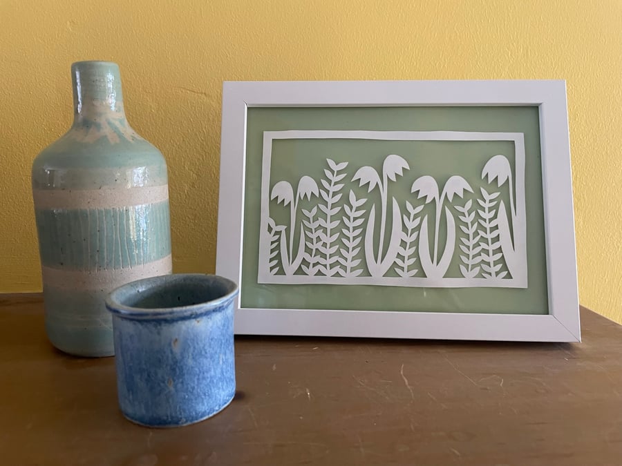 Snowdrops in Spring papercut