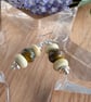 Handmade Sterling Silver Green Moss Lampwork Earrings - Image 2