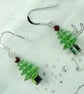 Sparkly Christmas Tree Earrings    Crystal   Stocking Filler - Image 1