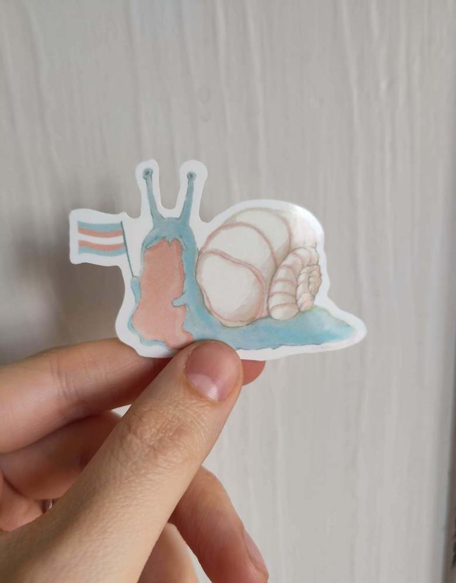 Non-binary Snail Waterproof Vinyl Sticker