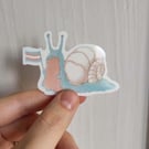 Non-binary Snail Waterproof Vinyl Sticker