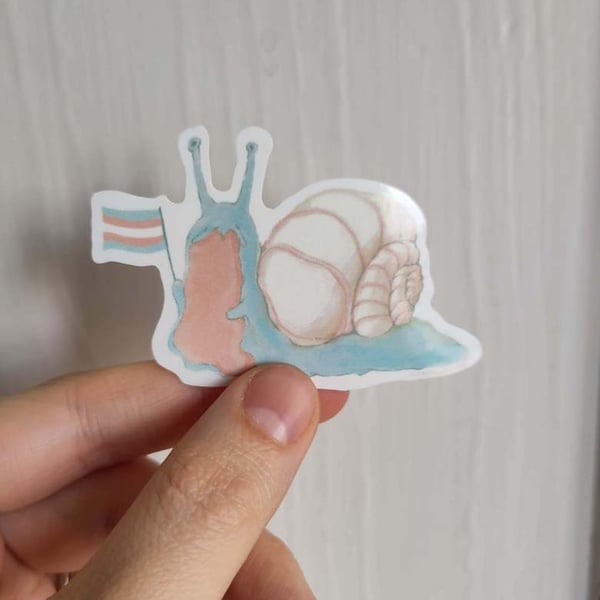 Non-binary Snail Waterproof Vinyl Sticker