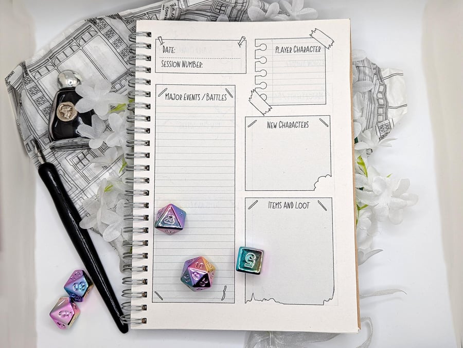DND Player Notes Log Book Spiral Bound