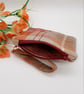 Check clutch bag with clip on handle and flower applique.  - Image 6