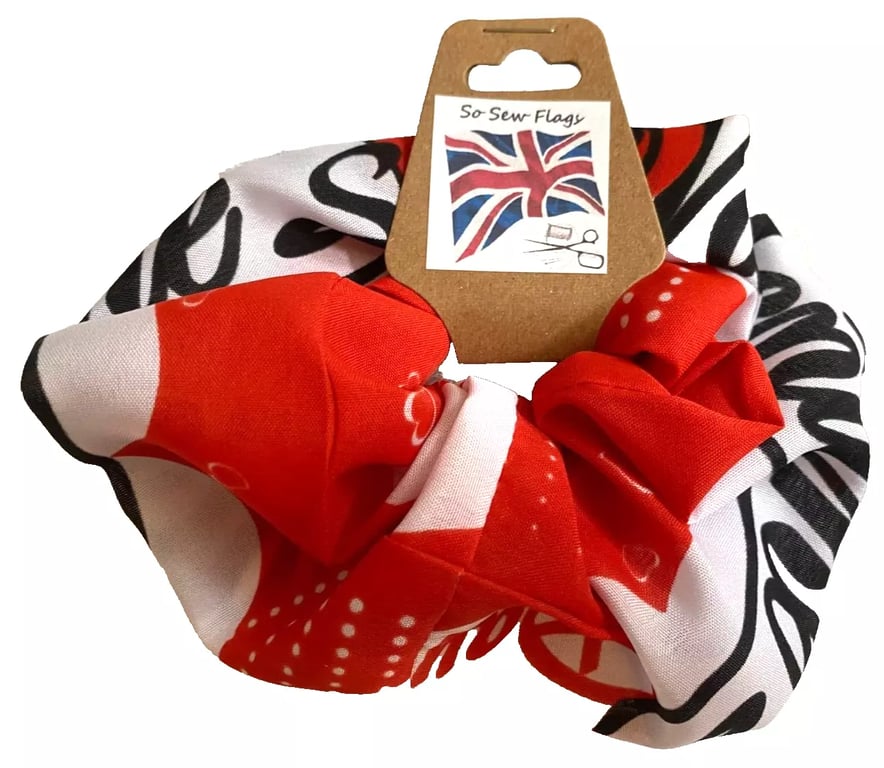 Happy Valentines Day Flag Hair Scrunchie Scrunchies Accessory Band Elastic