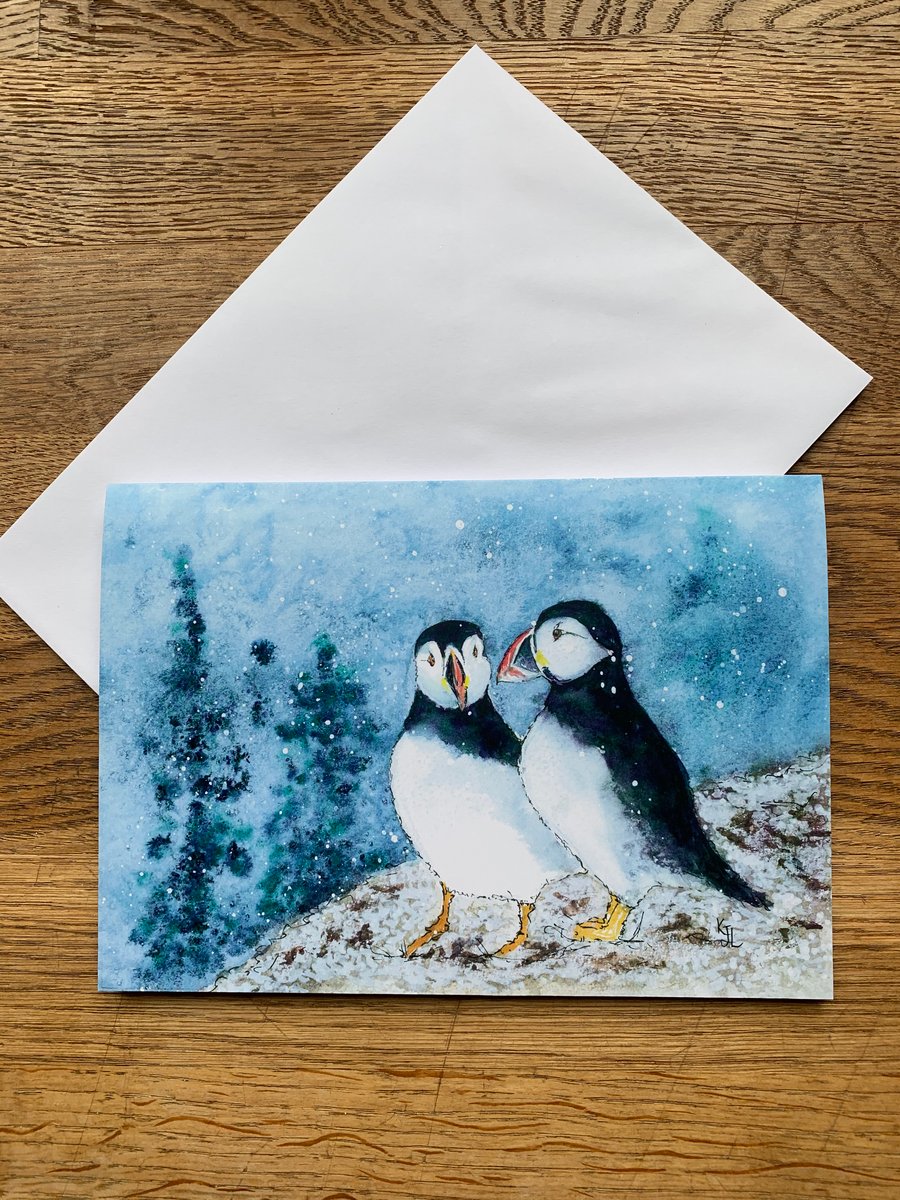 A5 blank card of Posy & Pablo Puffin MULTI PACKS AVAILABLE