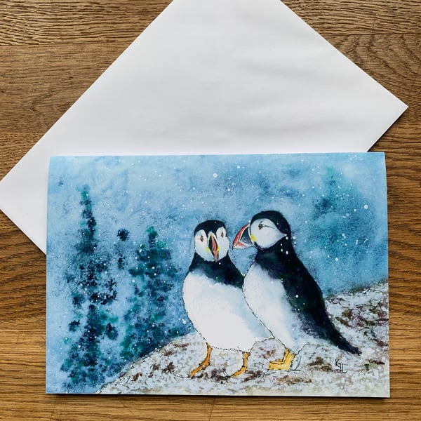 A5 blank card of Posy & Pablo Puffin MULTI PACKS AVAILABLE