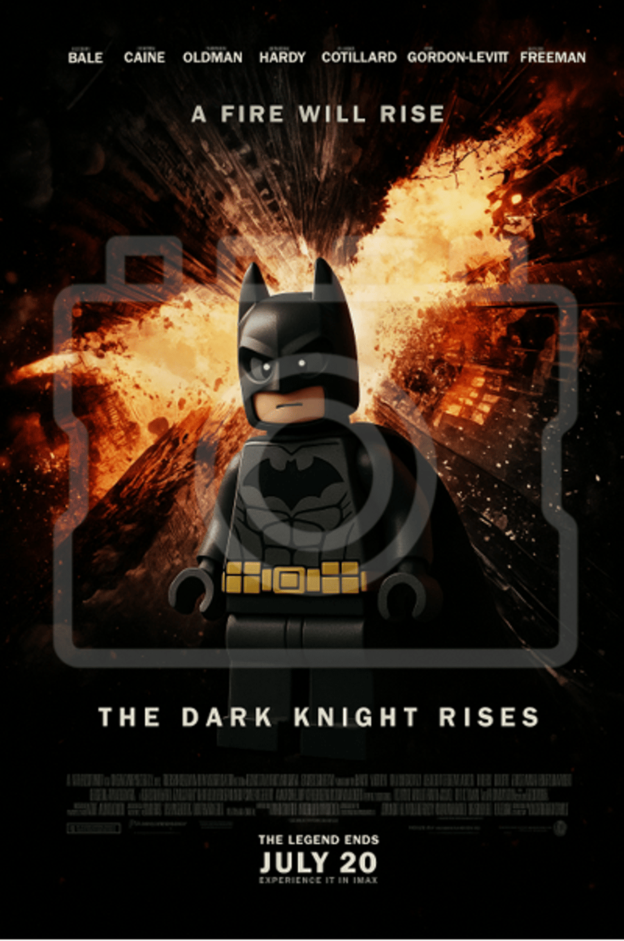 THE DARK KNIGHT RISES - LEGO-Inspired A4 Movie Poster - Ready to Frame
