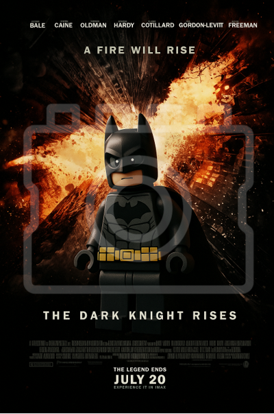 THE DARK KNIGHT RISES - LEGO-Inspired A4 Movie Poster - Ready to Frame