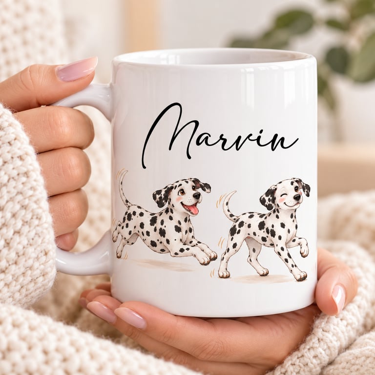 Personalised Dalmatian Mug with Name – Gift for Dog Lovers