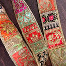 Indian embroidered patchwork trim, gift for crafter, pretty trimming, sequins