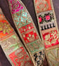 Indian embroidered patchwork trim, gift for crafter, pretty trimming, sequins