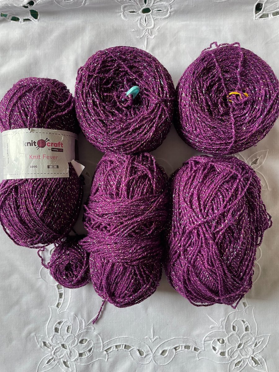 Knit Craft Knit fever Purple Sparkle DK Yarn Bundle Approx 500g Knitting crochet