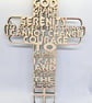 Serenity Prayer Wooden Cross Christianity - Inspirational Birch Decor