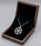 Sterling Silver Snowflake Circle Pendant Necklace Jewellery Gift