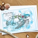 Birthday card ‘illustrated turtle’