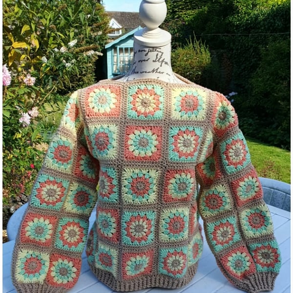 Crochet, Granny Square,  Long Sleeve.
