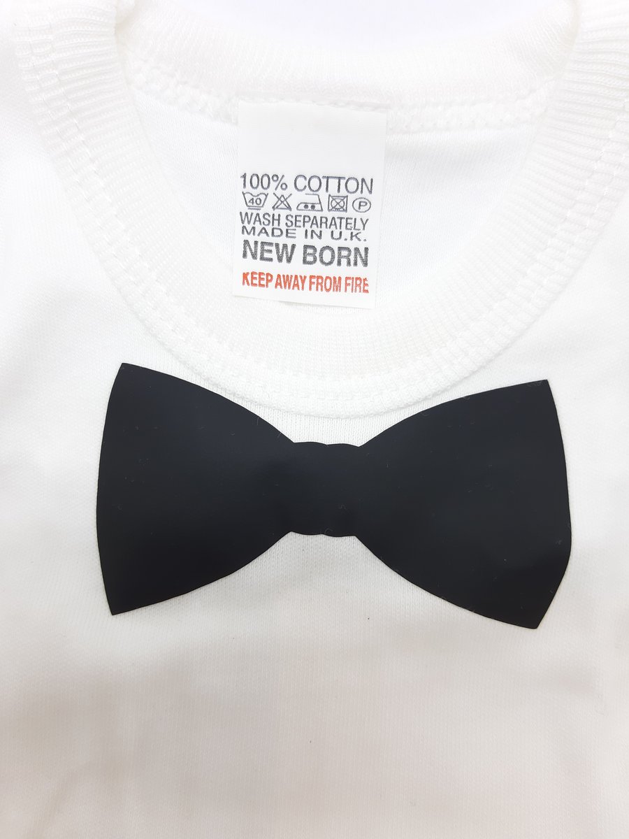 Black Tie Baby Vest with Matching Gift Bag
