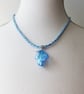 Handmade Necklace, Kumihimo Braid and Blue Murano Glass Bead - Image 2