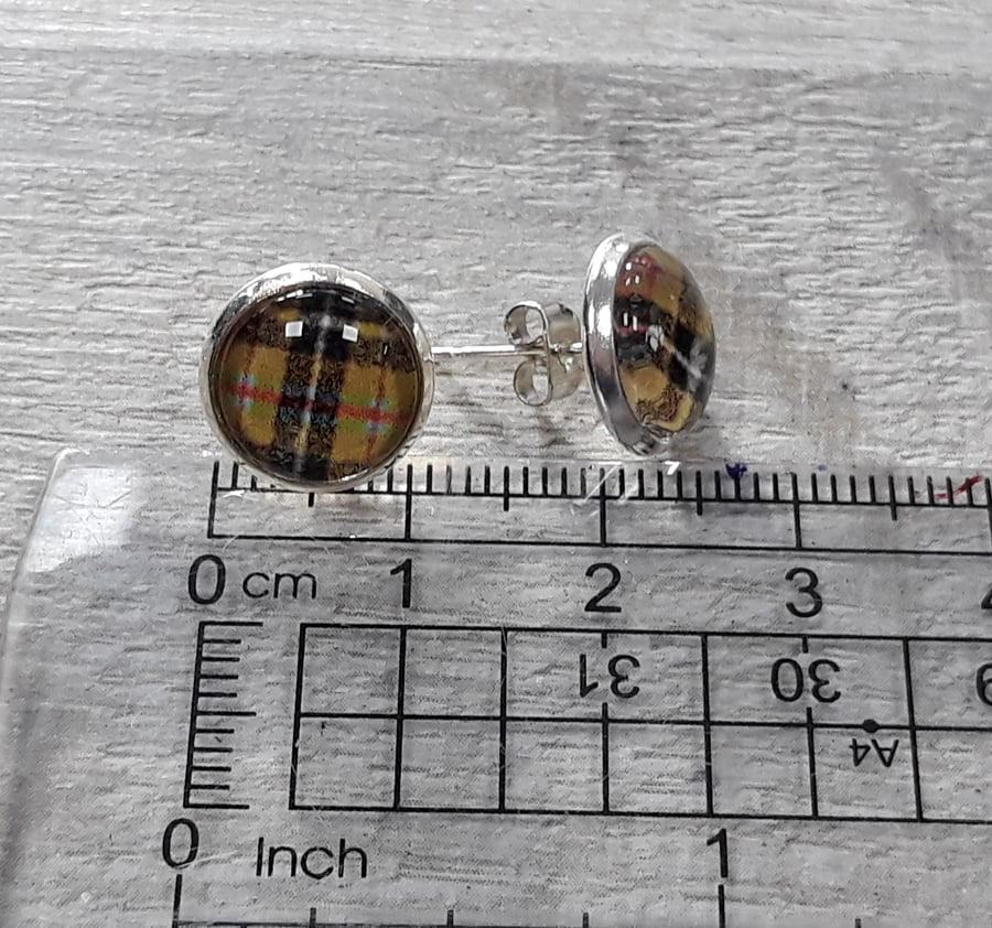 Cornish tartan studs