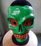 Large Green Skull Mask Paper Mache Venetian Horror Halloween - Image 4