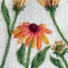 Hand Felted Echinacea Artwork 
