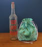 Reusable Fabric Gift Bag - Aqua Botanical Leaf Drawstring Bag - Image 3