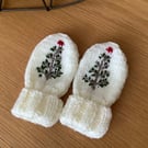 Hand Knitted baby Mittens 6-12 months