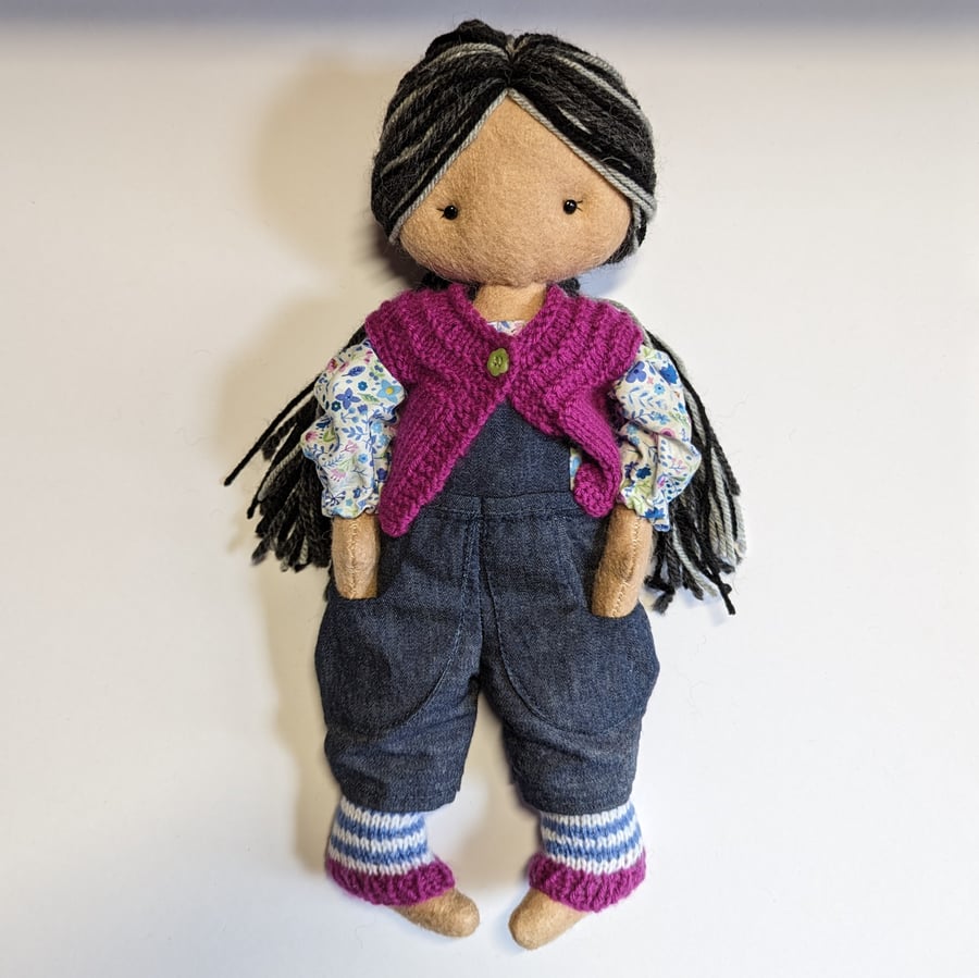 Unique handmade decorative doll, rag doll, art doll, keepsake