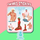 TWINKS VOL 1. Waterproof vinyl gay stickers