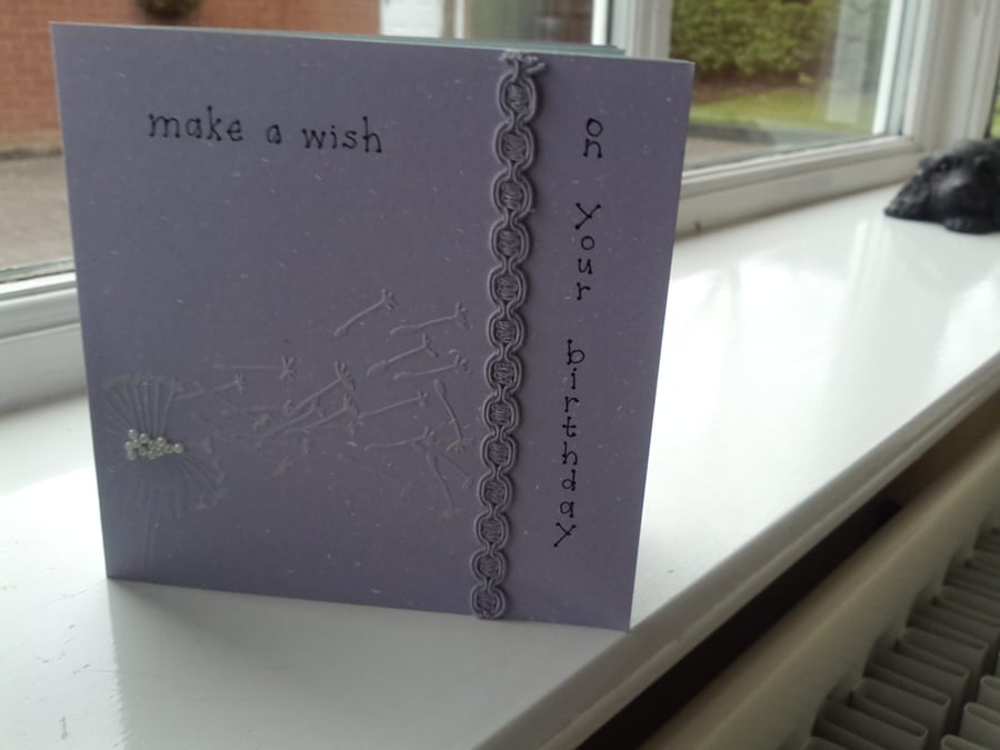 Grey make a wish birthday card