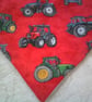 Dribble Bib with Tractors on a Red Background - Image 2