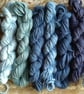 8 X 25g SMALL SKEINS 100% COTTON ARAN Blues Pack