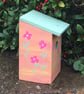Gift Set - Hand Painted Pink Flowered Bird House & Coconut Suet Feeder - Image 2