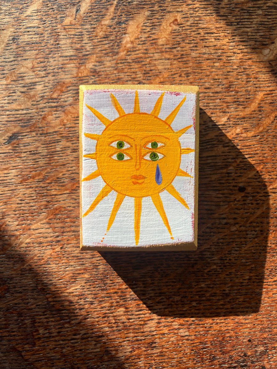 Looking, painting on wood