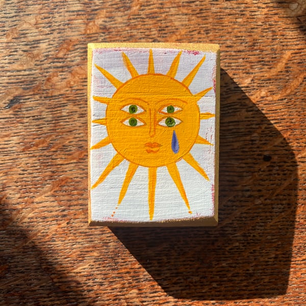 Looking, painting on wood